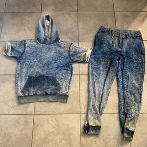 Men X-RAY Jeans Blue Hoodie and Joggers Set